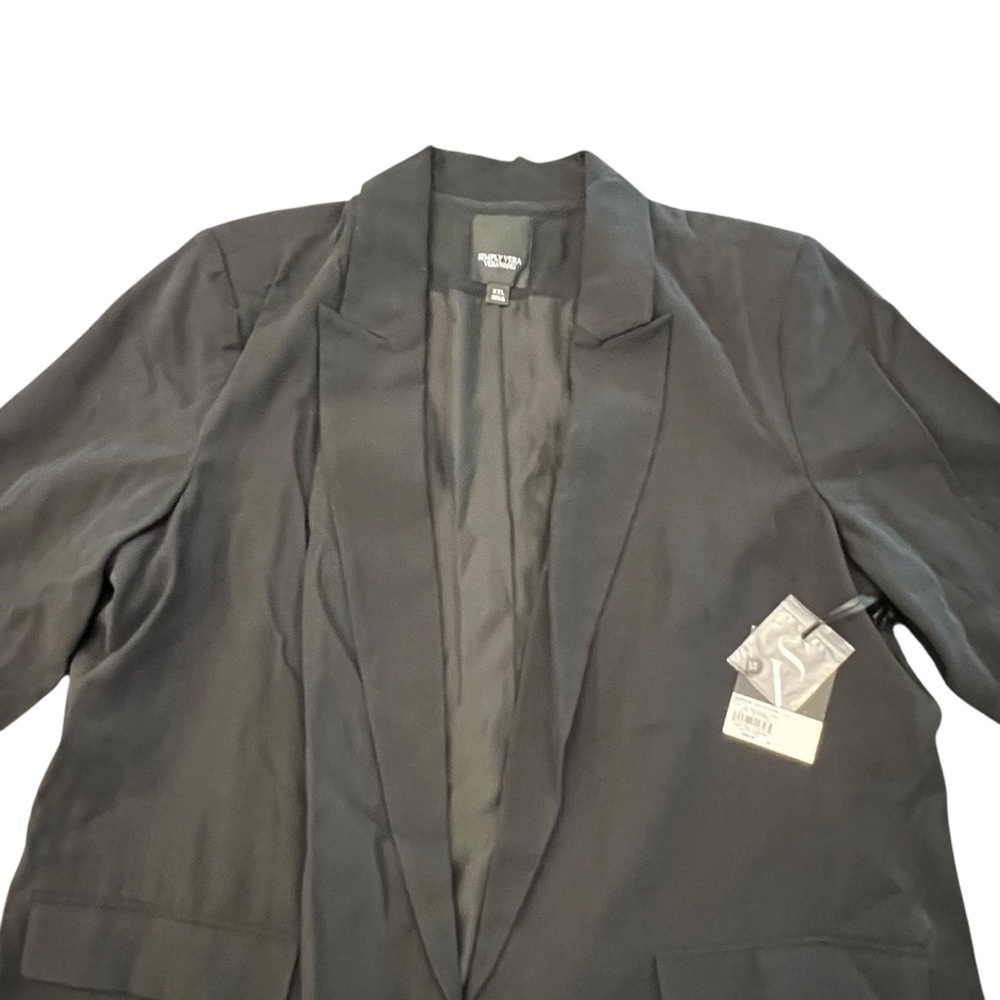 Simply Vera Vera Wang Women's Black Roll-Tab Relaxed Easy Blazer NEW $68 XXL - Picture 5 of 15